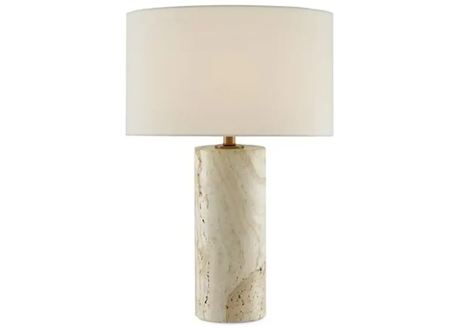 Vespera Marble Table Lamp - Natural/Brass - Currey & Company