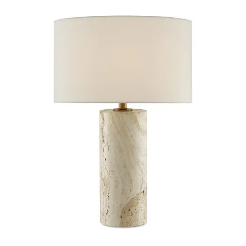 Vespera Marble Table Lamp - Natural/Brass - Currey & Company