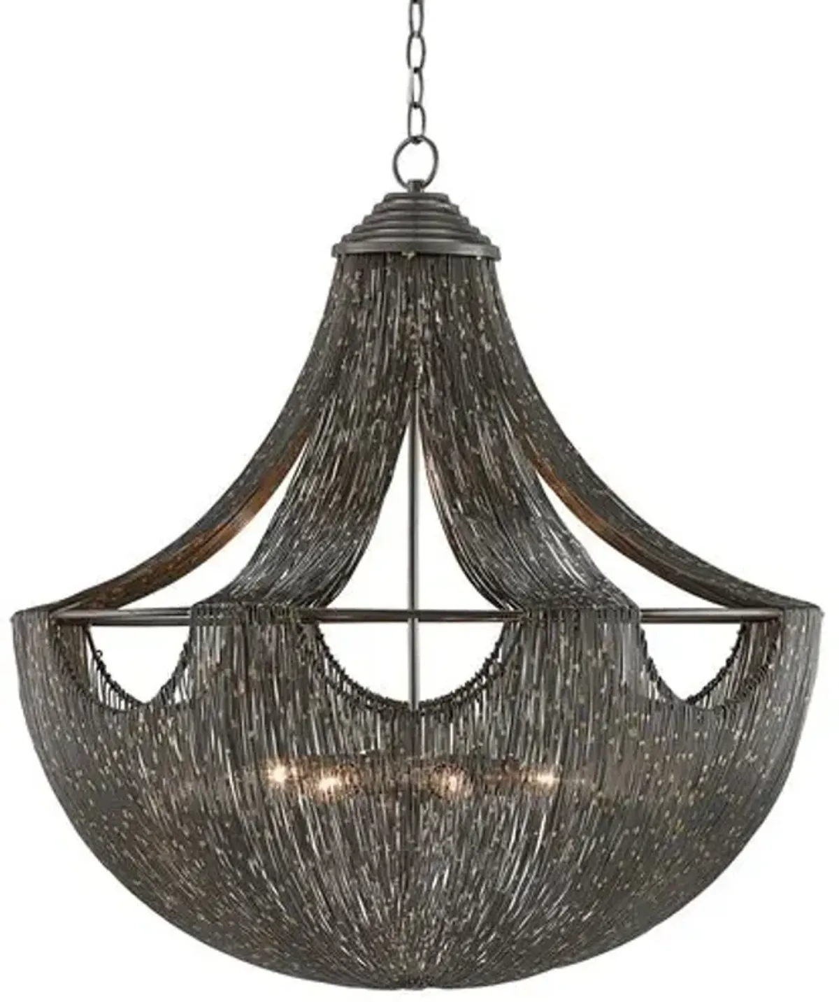 Eduardo Chandelier - Natural Iron/Brass - Currey & Company