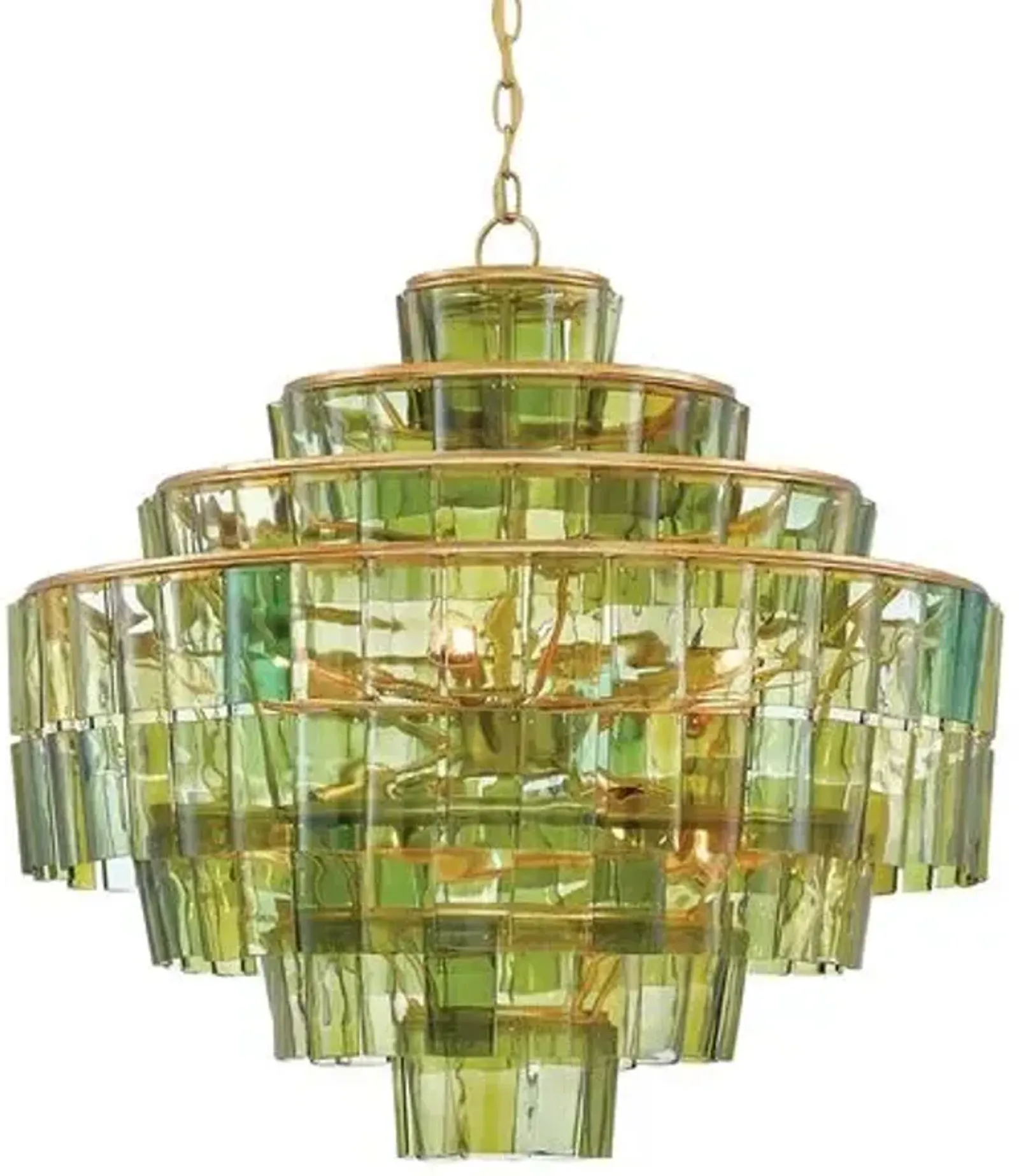 Soommelier Chandelier - Dark Gold Leaf/Green - Currey & Company