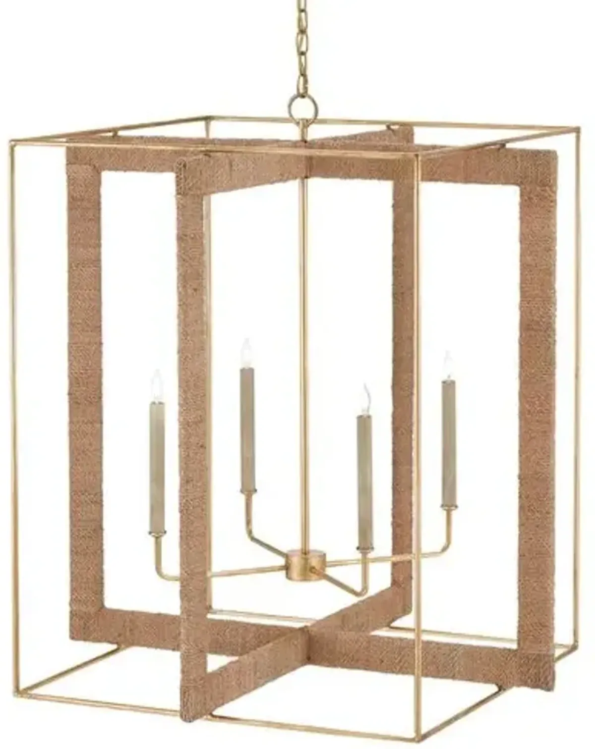 Purebred Large Rope Lantern - Gold Leaf/Natural - Currey & Company