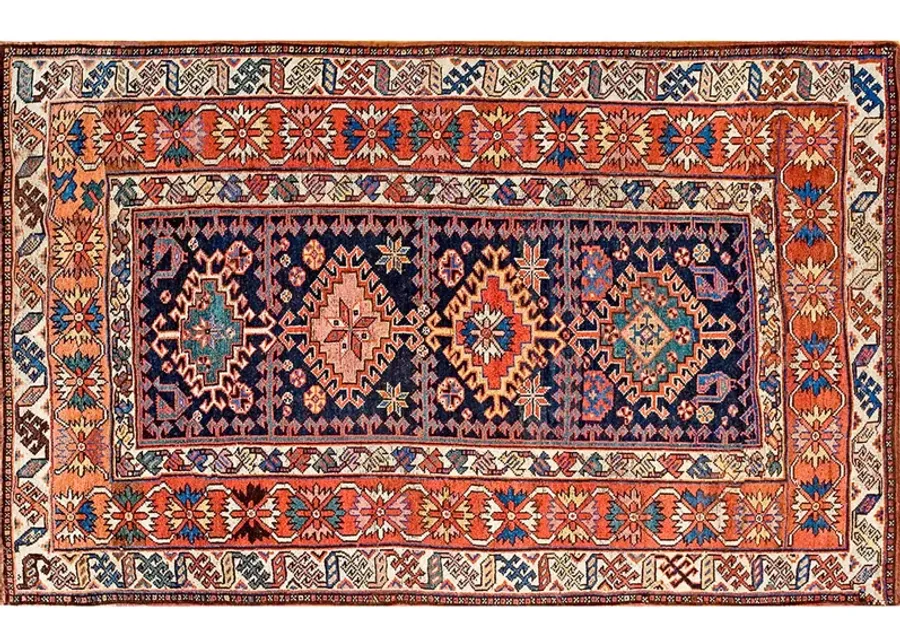 N.W. Persian Rug 4'0" x 6'4" - Red - Red