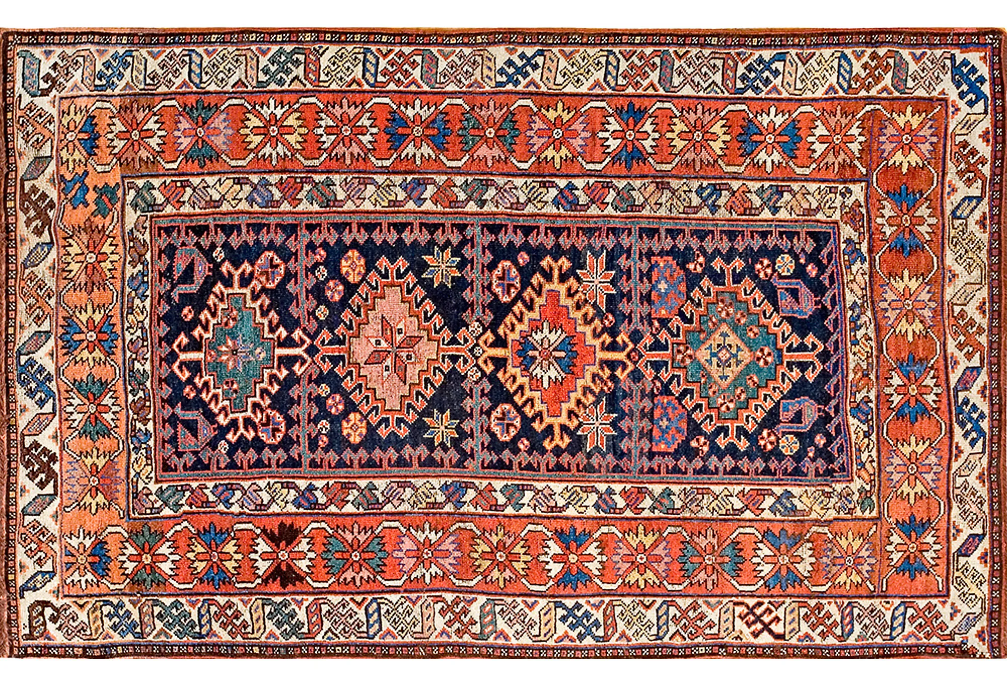 N.W. Persian Rug 4'0" x 6'4" - Red - Red