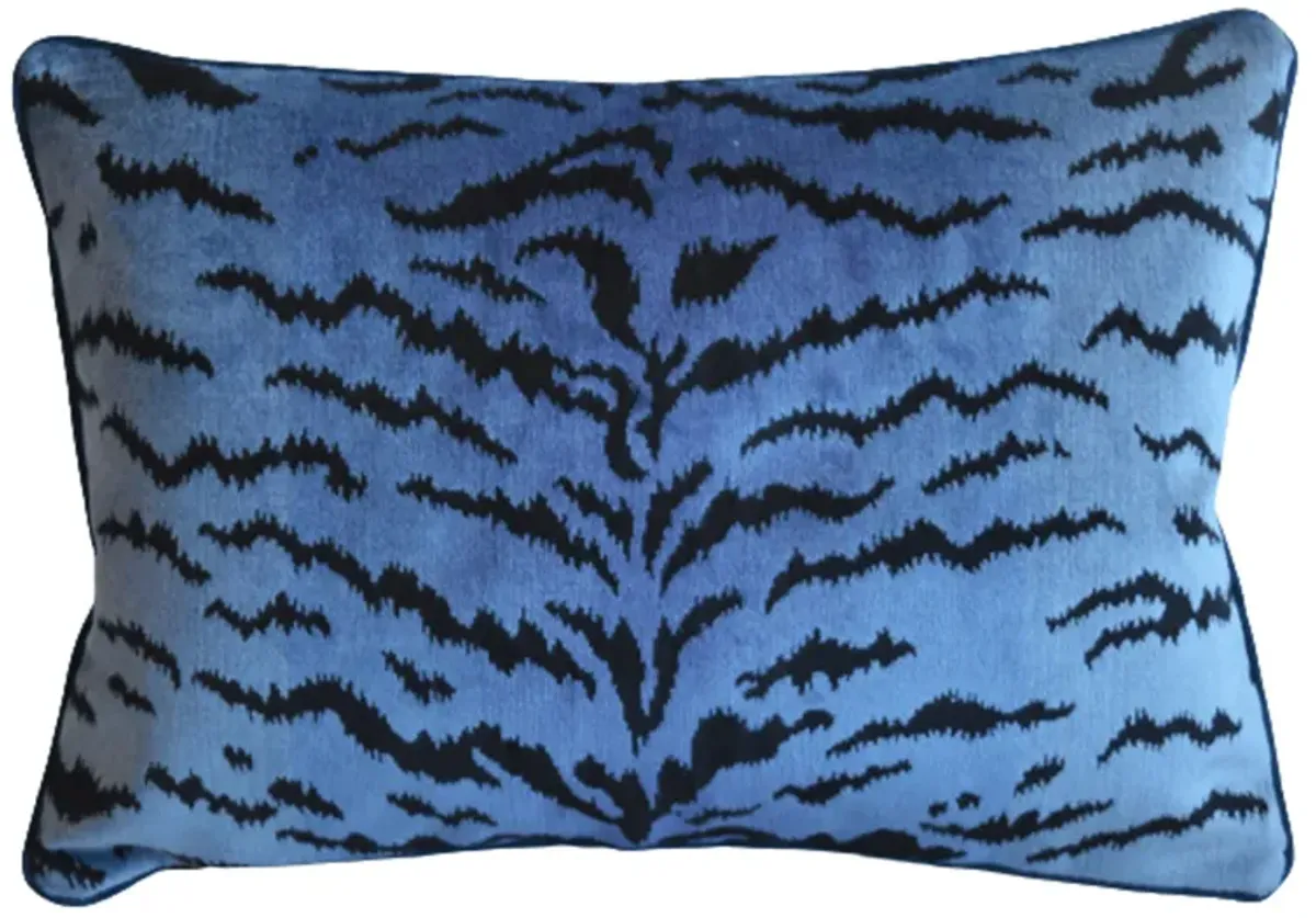 Scalamandre Blue Le Tigre Tiger Pillow