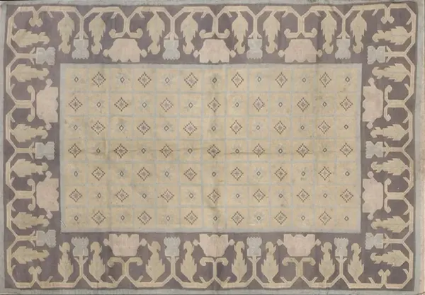 Indian Dhurrie Rug 6'10" X 4'8" - Yellow - Yellow