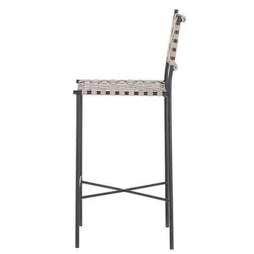 Drey Barstool - Smoke Grey Leather