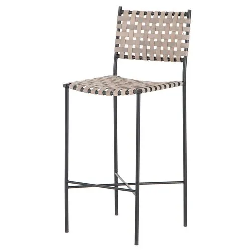 Drey Barstool - Smoke Grey Leather