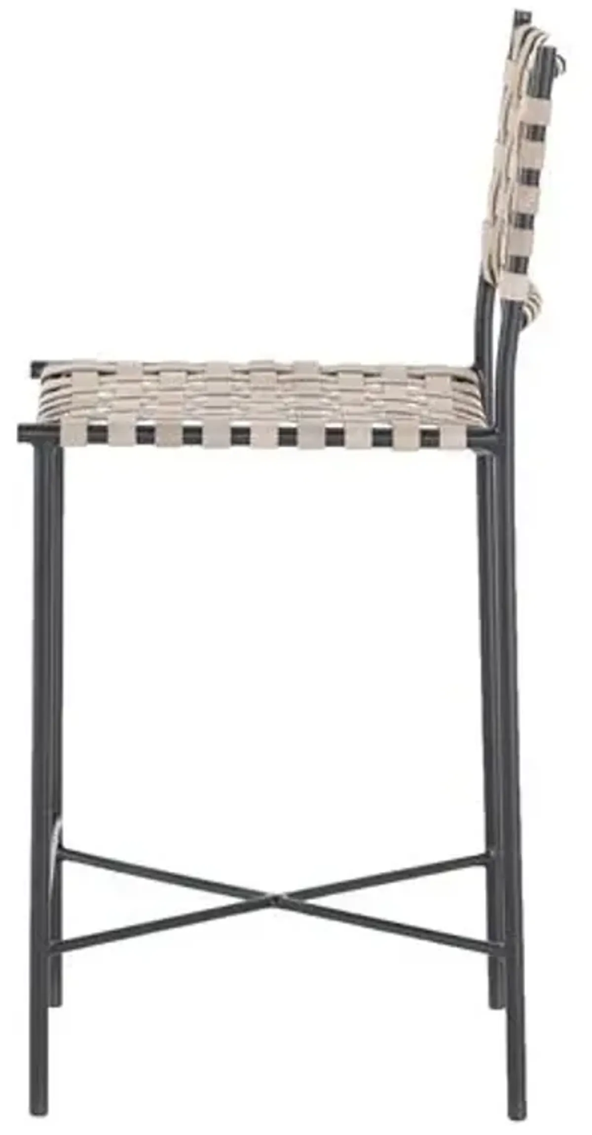 Drey Counter Stool - Smoke Grey Leather