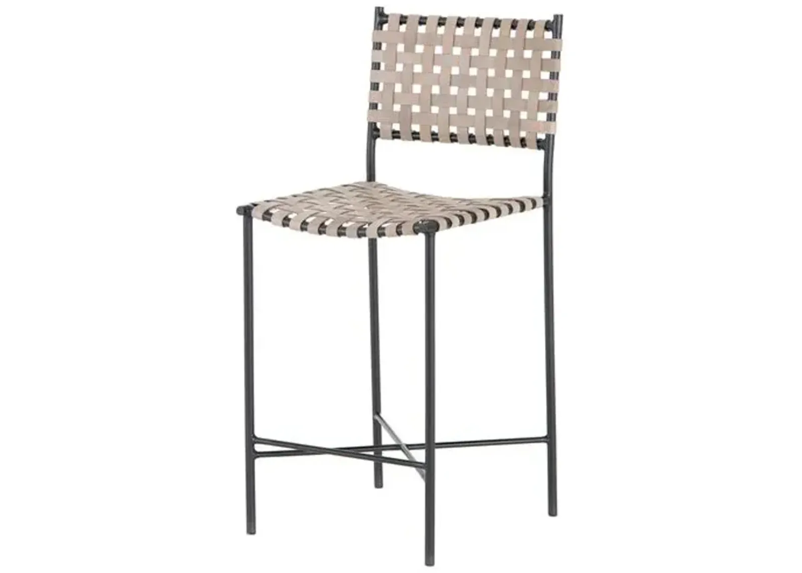 Drey Counter Stool - Smoke Grey Leather