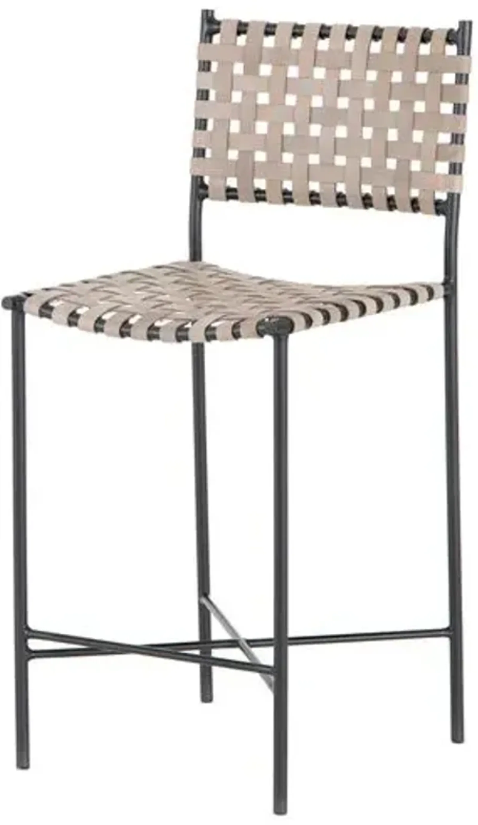 Drey Counter Stool - Smoke Grey Leather