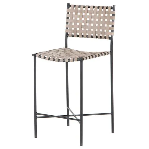 Drey Counter Stool - Smoke Grey Leather