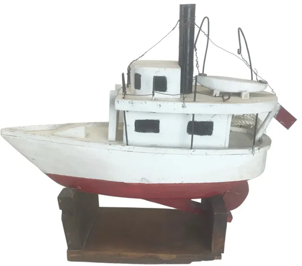 Hand-made Fishing Vessel on Stand - Eat Drink Home - Red