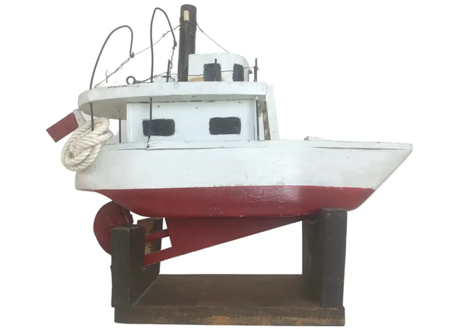 Hand-made Fishing Vessel on Stand - Eat Drink Home - Red