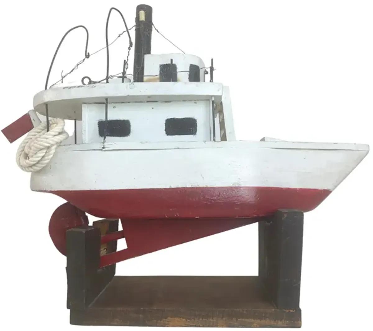 Hand-made Fishing Vessel on Stand - Eat Drink Home - Red