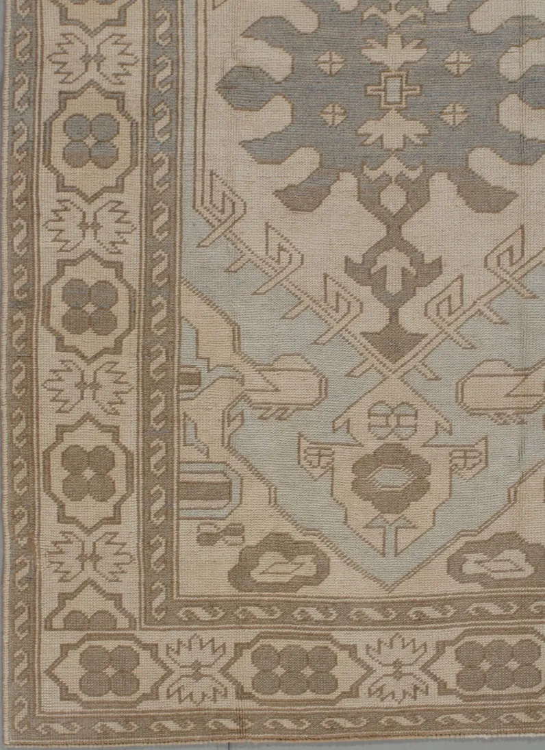 Turkish Oushak Rug 4'5" X 7'4" - Blue - Blue