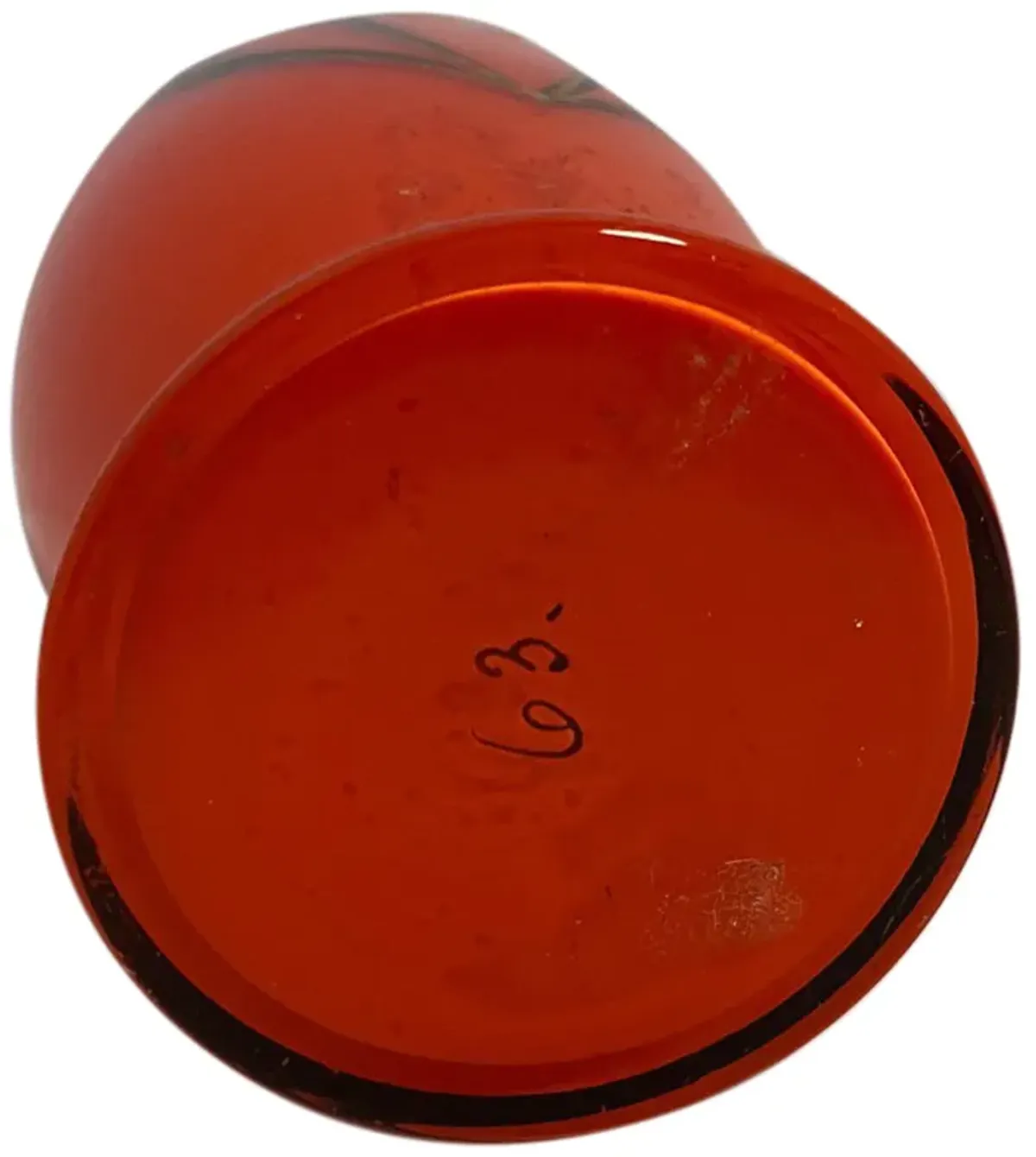 Cased Glass Art Deco Vase - Orange