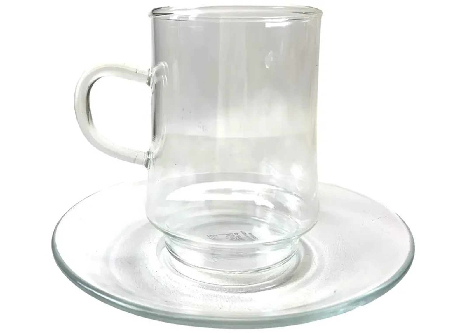 Bauhaus W. German Cafe Cups/Saucers - Set of 8 - Eat Drink Home - Clear