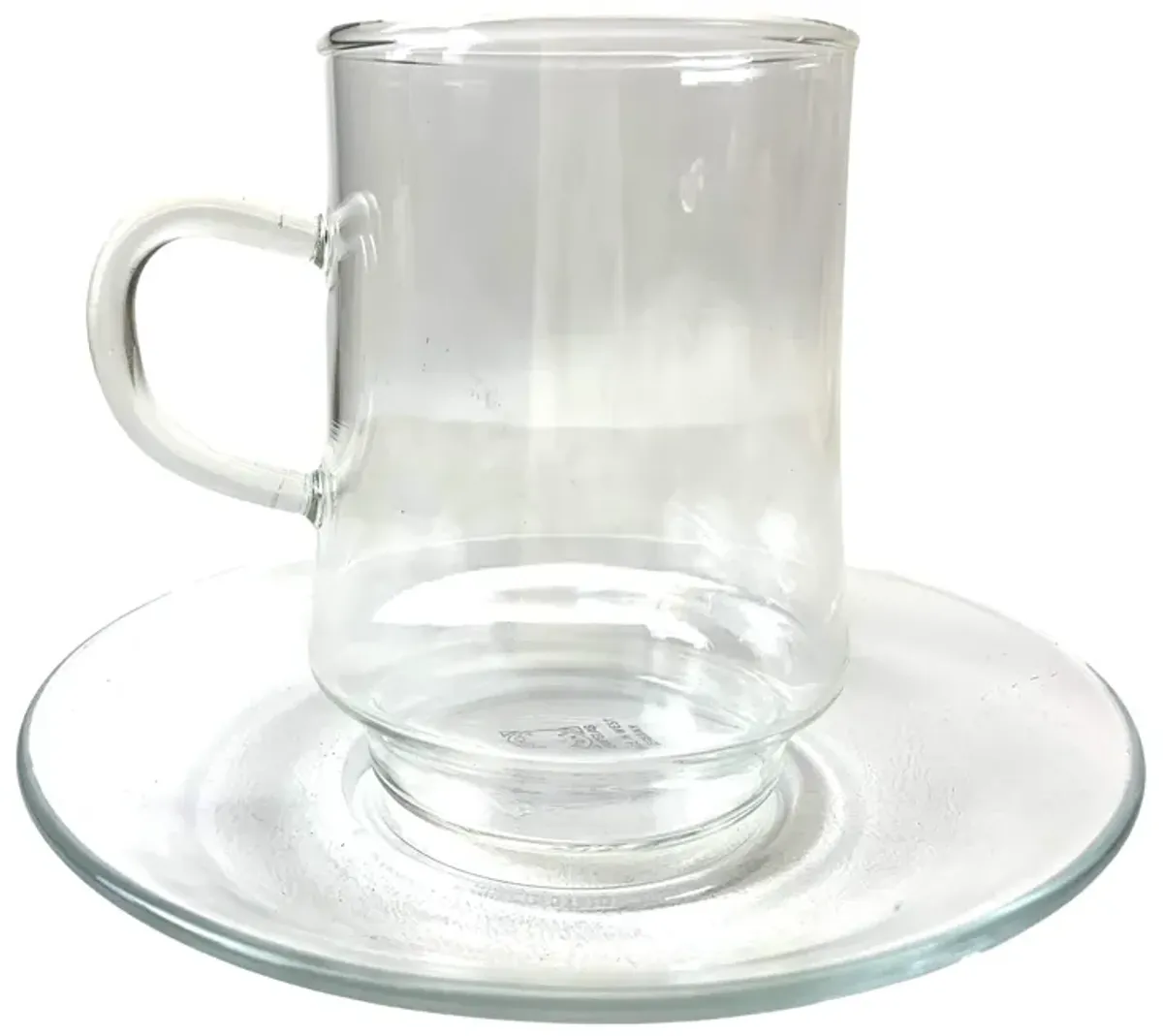 Bauhaus W. German Cafe Cups/Saucers - Set of 8 - Eat Drink Home - Clear