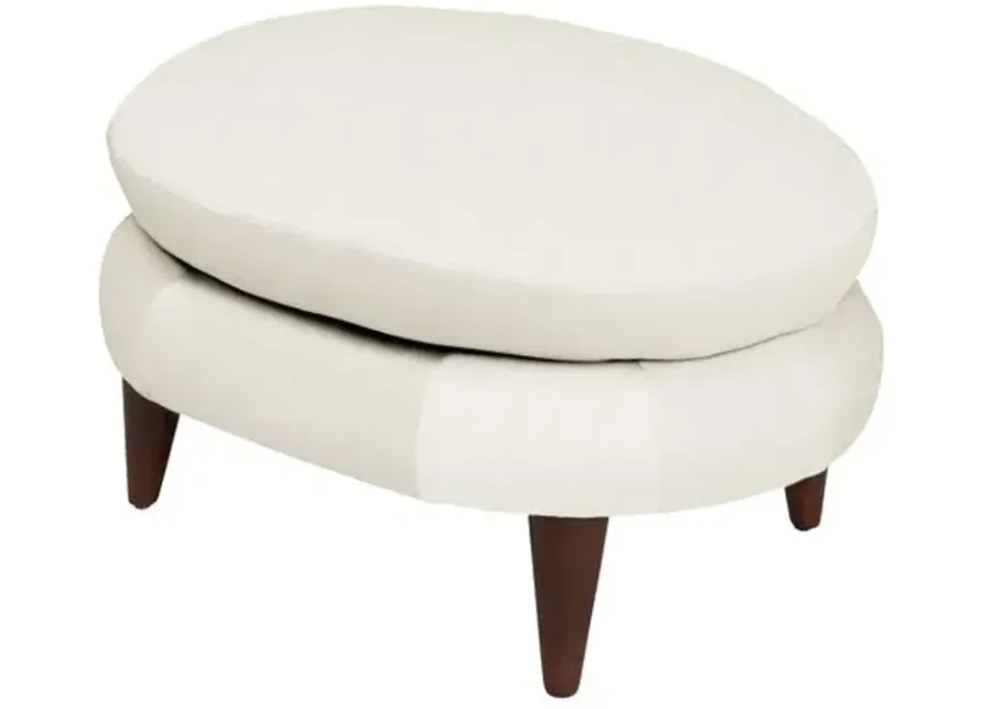 Kim Salmela - Lowell Linen Footstool - White