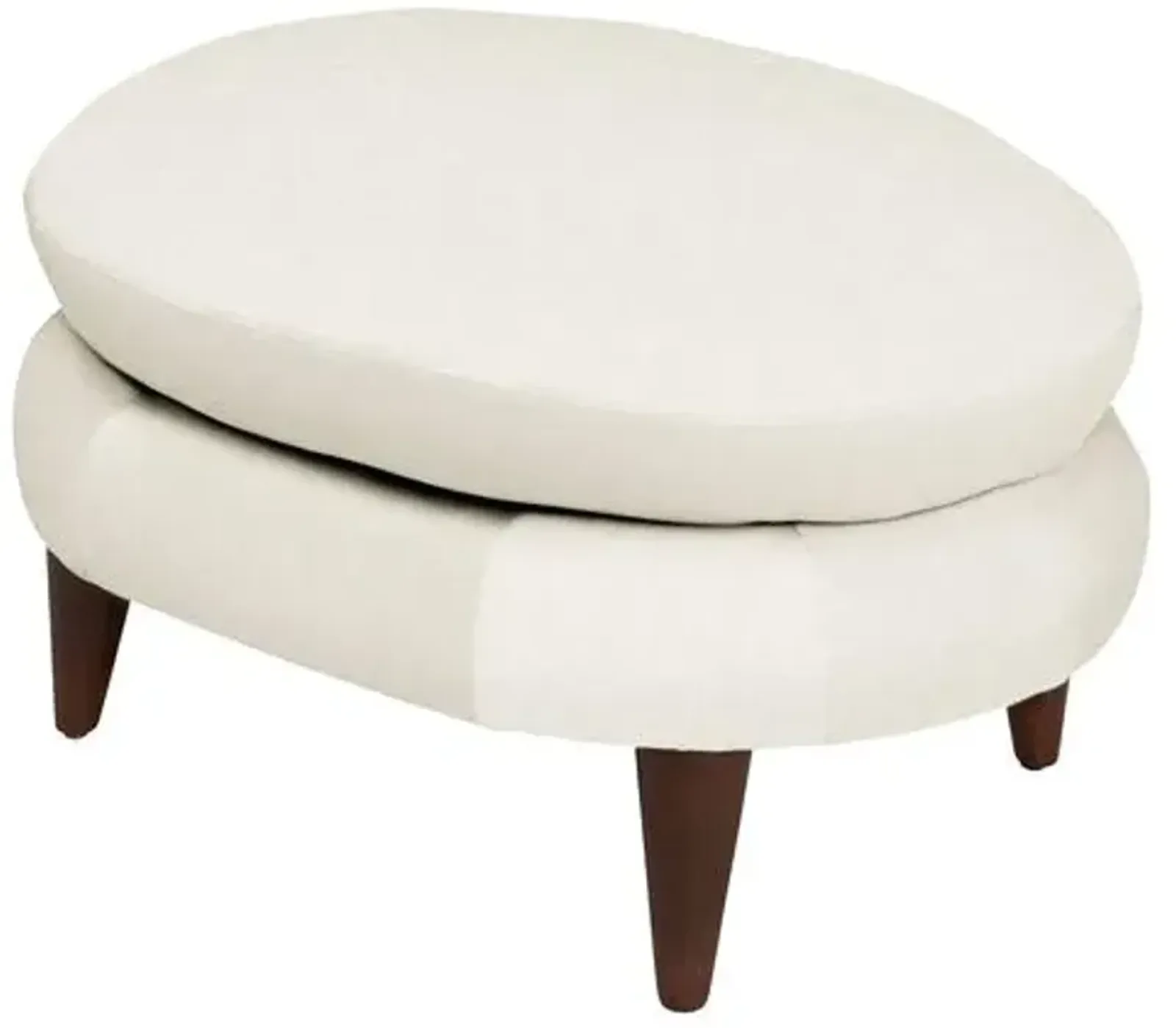 Kim Salmela - Lowell Linen Footstool - White