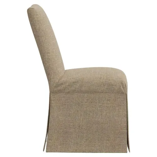 Owen Linen Slipcover Side Chair - Brown