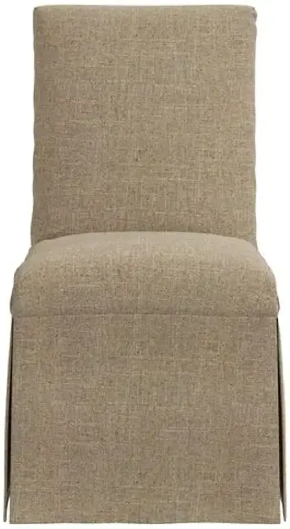 Owen Skirted Slipcover Side Chair - Linen - Brown