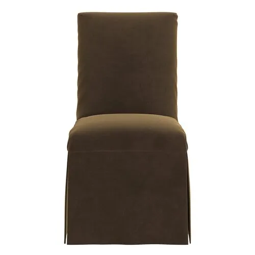 Owen Velvet Slipcover Side Chair - Brown