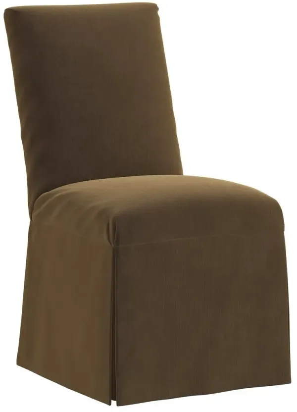 Owen Skirted Slipcover Side Chair, Velvet