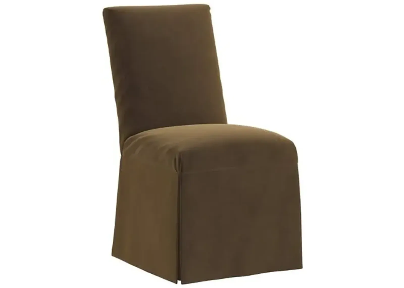 Owen Velvet Slipcover Side Chair - Brown