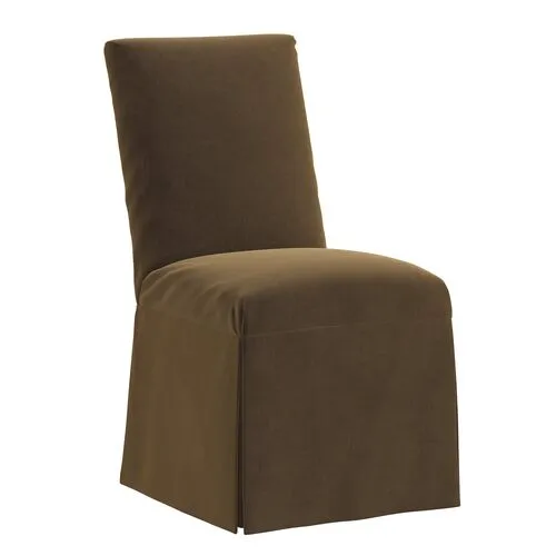 Owen Velvet Slipcover Side Chair - Brown