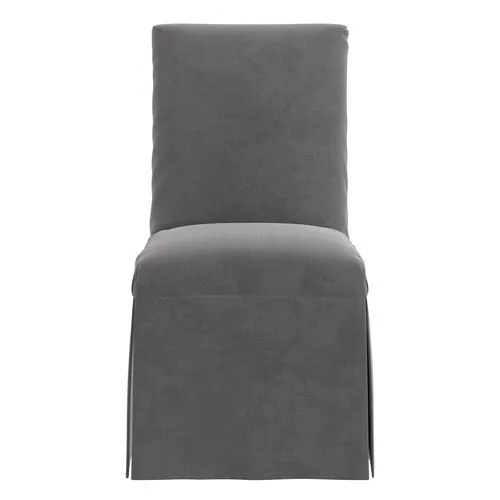 Owen Velvet Slipcover Side Chair - Gray