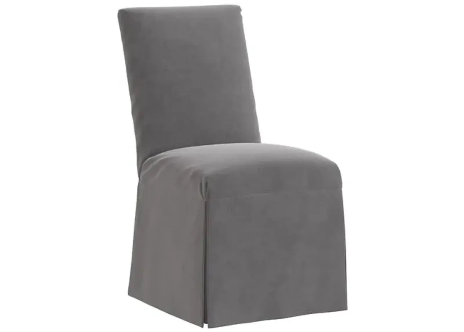 Owen Velvet Slipcover Side Chair - Gray