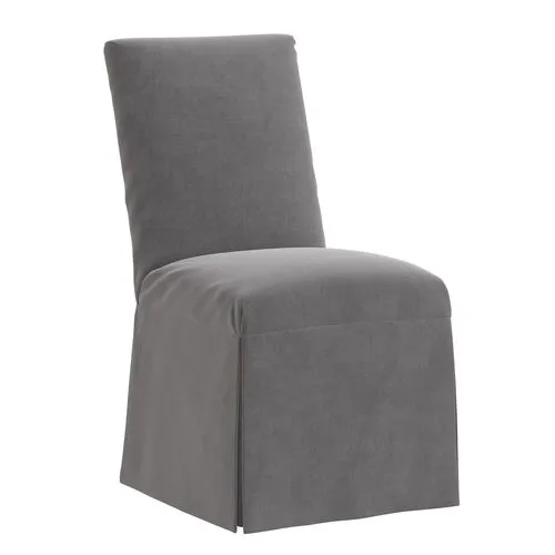 Owen Velvet Slipcover Side Chair - Gray