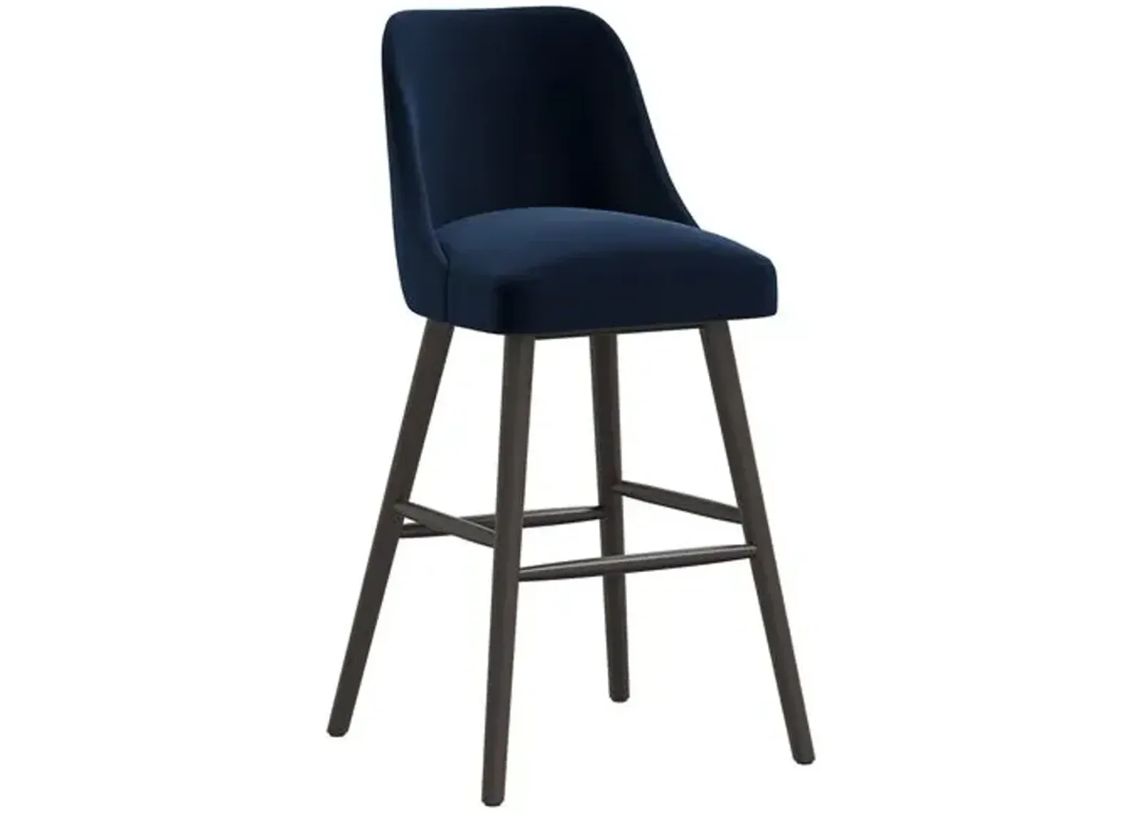 Barron Velvet Barstool - Blue