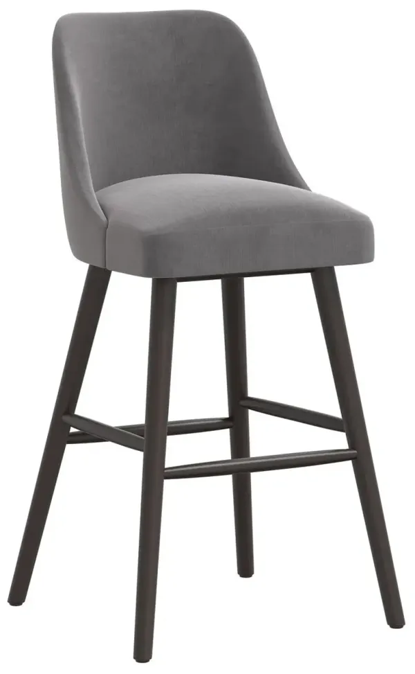 Barron Velvet Barstool - Gray