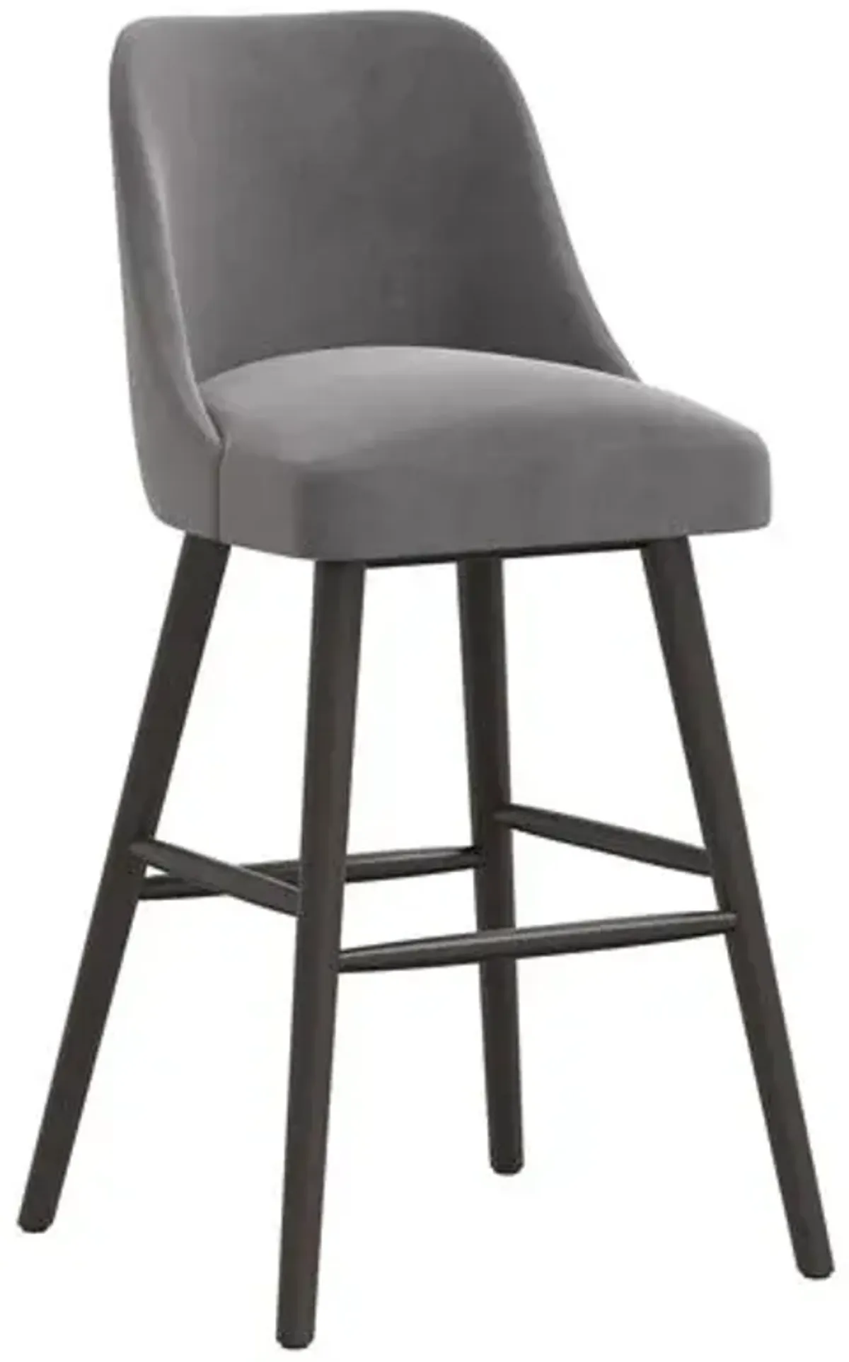 Barron Velvet Barstool - Gray