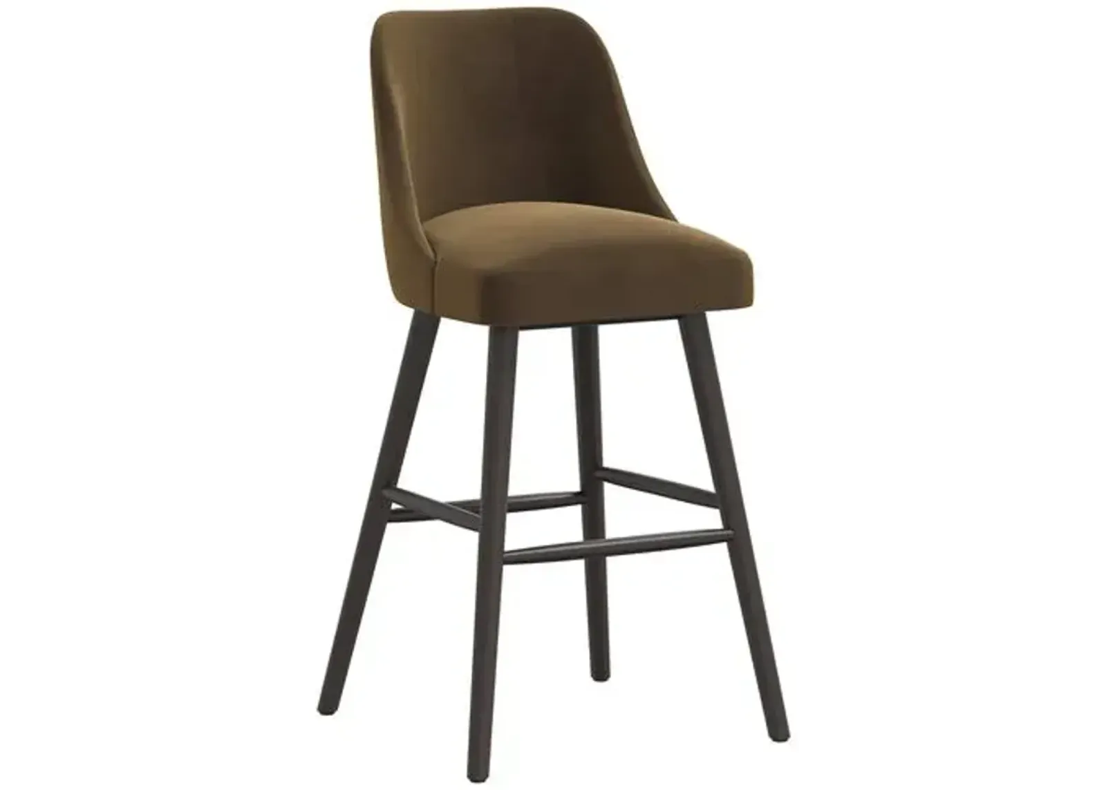 Barron Velvet Barstool - Brown