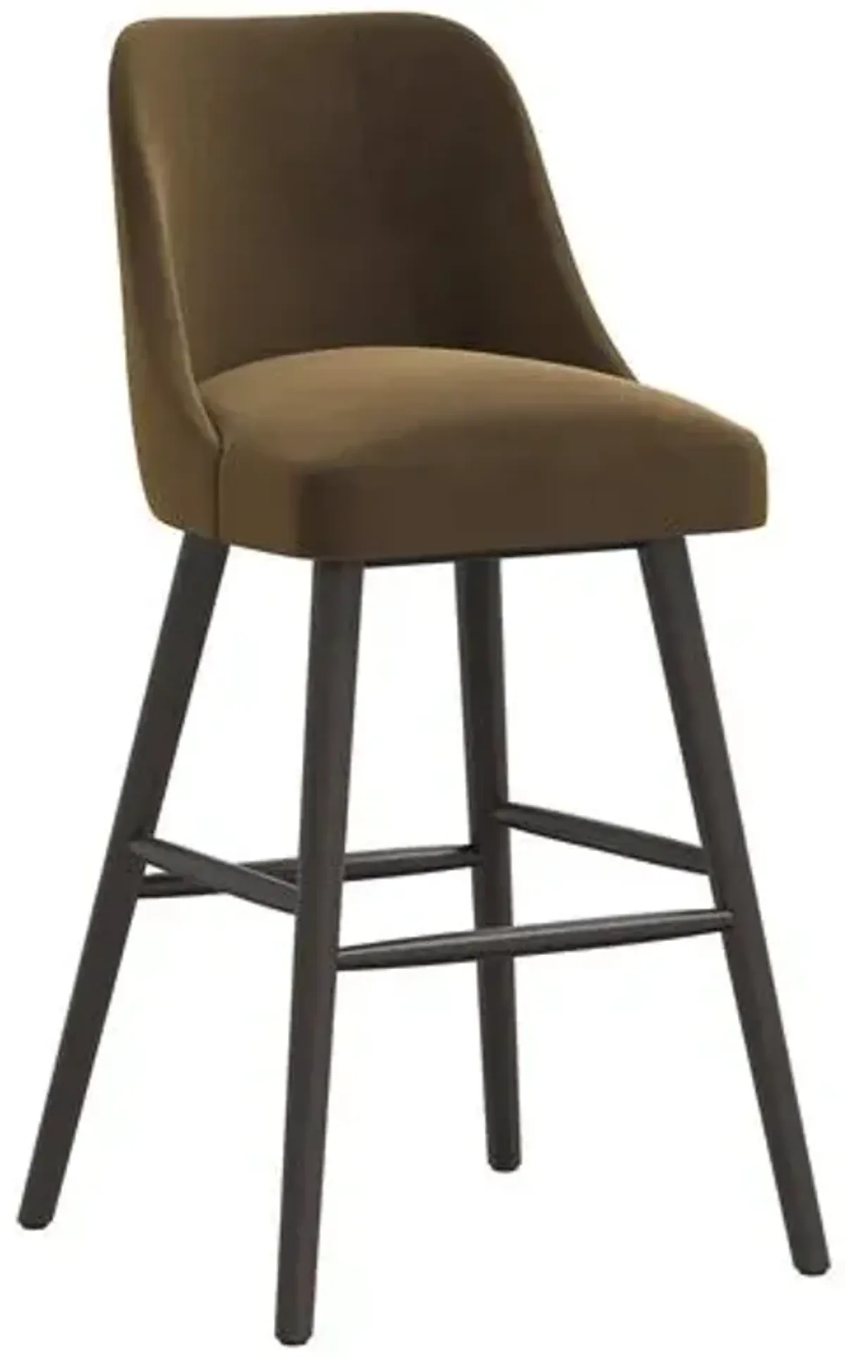 Barron Velvet Barstool - Brown