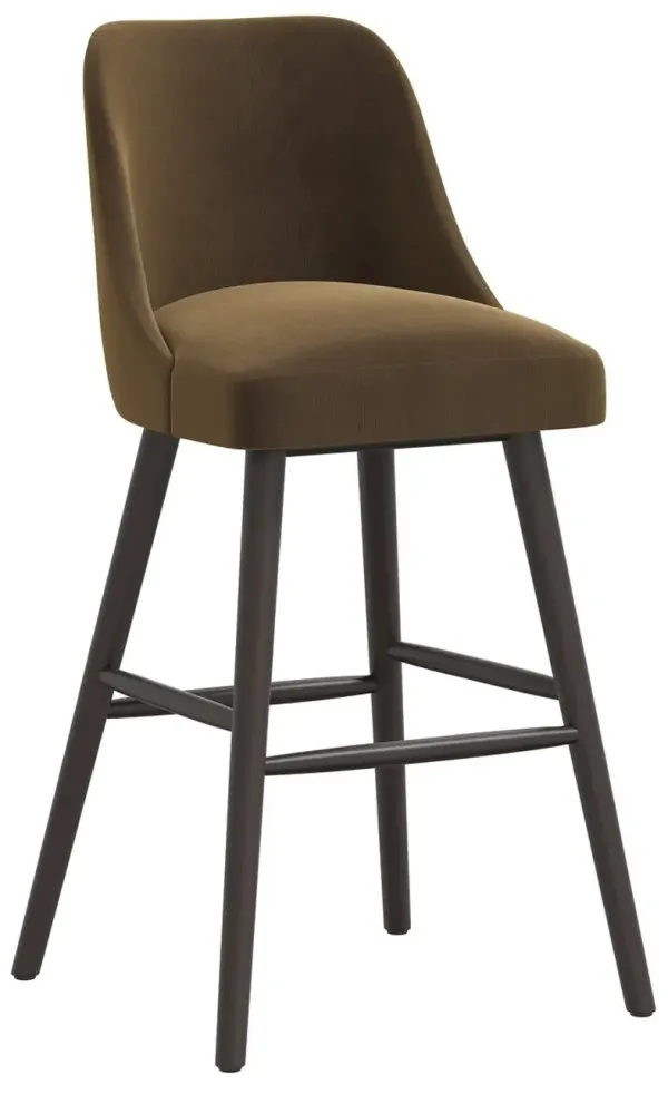 Barron Velvet Barstool - Brown