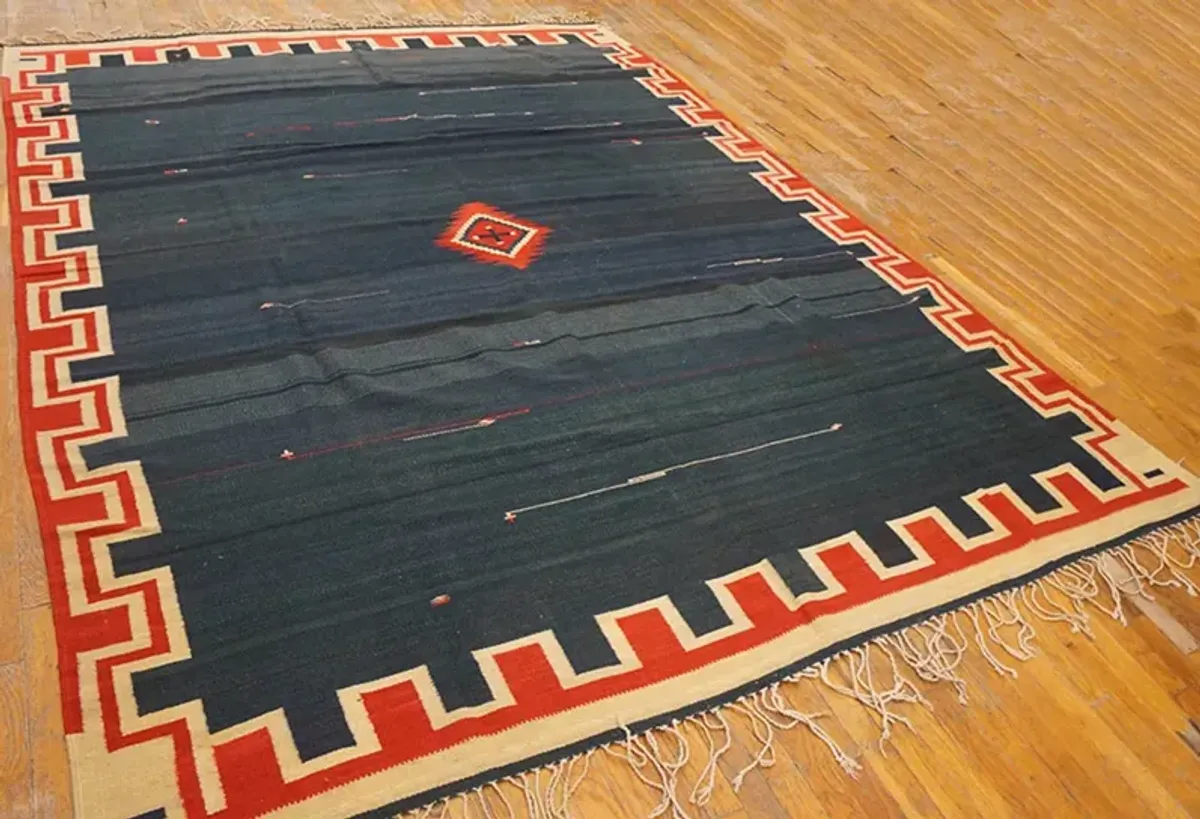 American Navajo Rug 10'2" x 7'8" - Blue - Blue