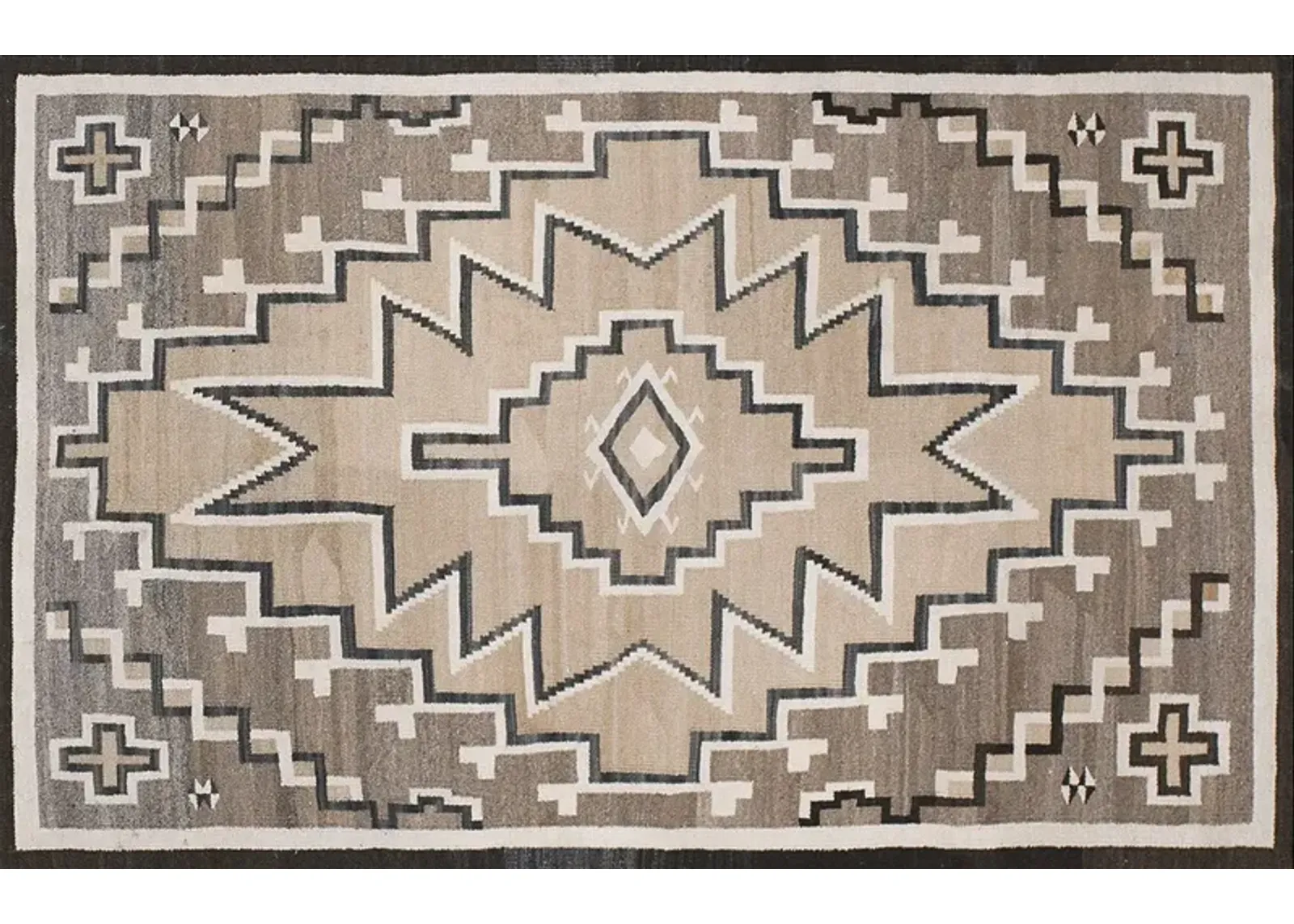 American Navajo Rug 3'8" x 5'8" - Beige - Beige