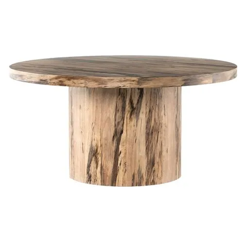 Caden 60" Round Dining Table - Spalted Primavera