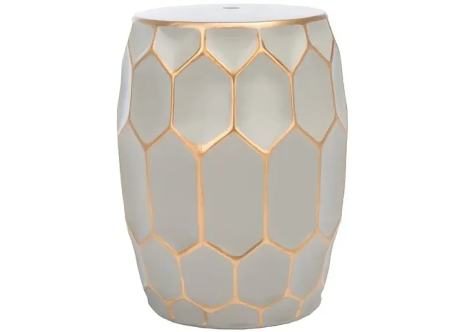 Nina Garden Stool - Gray/Gold