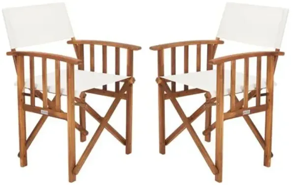 Set of 2 Miles Outdoor Director's Chairs - Beige