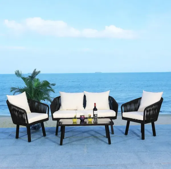 Oliver 4-Pc Outdoor Lounge Set, Black