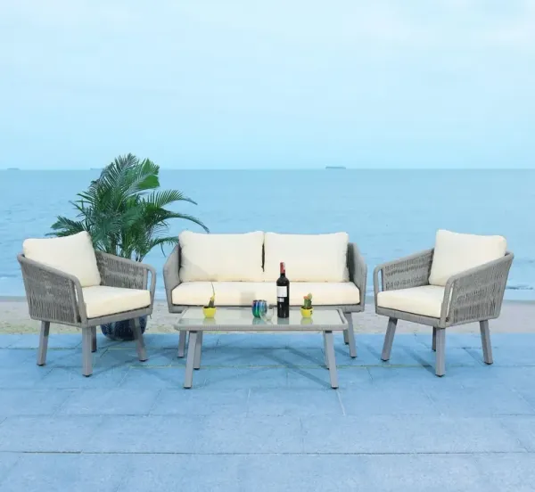 Oliver 4-Pc Outdoor Lounge Set, Gray