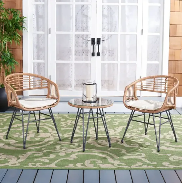 Tess 3-Pc Outdoor Lounge Set, Natural