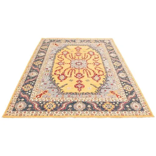 9'1"x12' Pako Persian Rug - Blue/Gold - ECARPETGALLERY - Blue