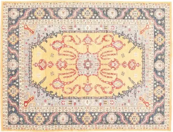 9'1"x12' Pako Persian Rug - Blue/Gold - ECARPETGALLERY - Blue