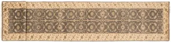 2'8"x15'5" Ushak Handmade Runner - Sand/Gray - ECARPETGALLERY